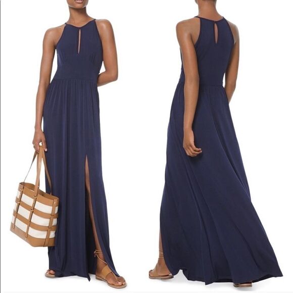 New. Michael Kors split navy maxi dress. Petite - Picture 16 of 16